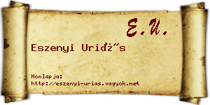 Eszenyi Uriás névjegykártya